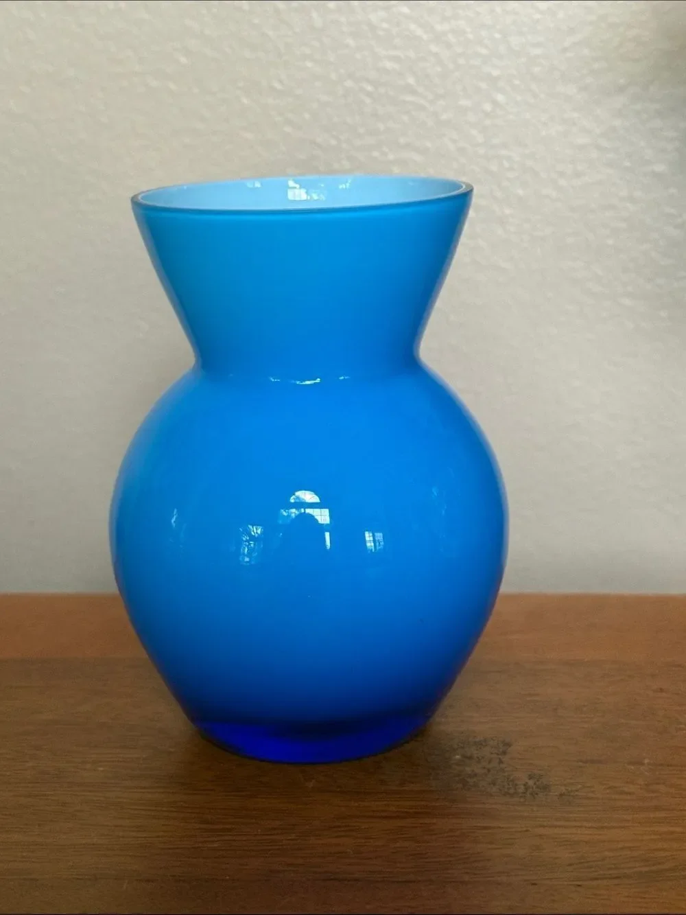Bright Sky Blue Glass Vase!